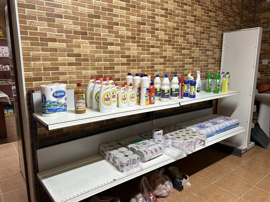 Продаются стеллажи+ холодильник