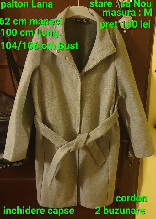 Palton lana lung M