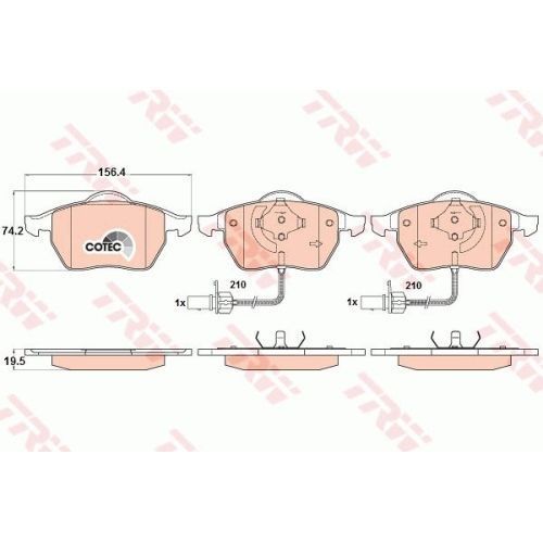 Placute frana Audi A4 Cabriolet (8h7, B6, 8he, B7), 04.2002-03.2009, A6 Avant (4f5, C6), 03.2005-08.2011, Seat Exeo (3r2), 12.2008-, Skoda Superb (3u4), 12.2001-03.2008, Vw Golf 4 (1j1), 08., TRW