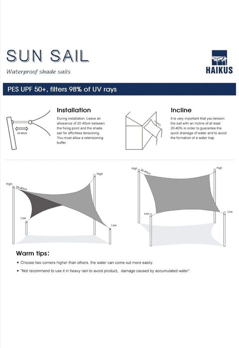 Vela/copertina umbrire 3x3 m