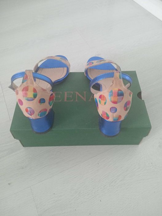 Sandale albastre dama,piele naturală,lucrate pe comandă,Nr 38