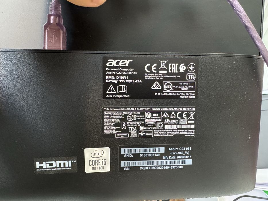 Продается моноблок Acer Aspire C22