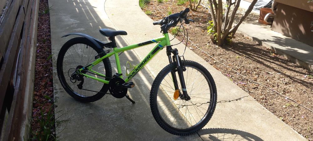 Bicicletă MTB Rockrider ST500 24" Galben Fluo Copii 9-12 ani