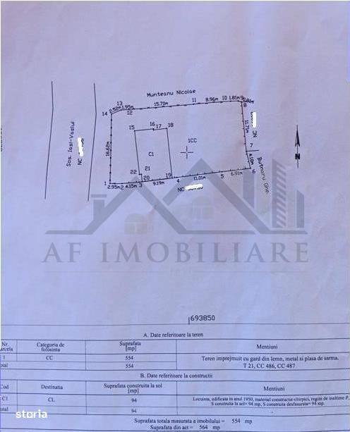 Dumbrava la str principala TEREN 554mp CASA batraneasca 94mp locuibila