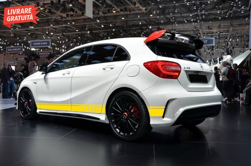 Set Stickere Capota Plafon Portbagaj si Laterale Galben Mat Mercedes C