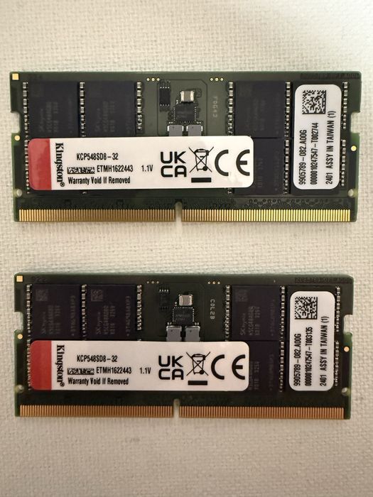 Memorie 64GB (2x 32GB) RAM DDR5, SO-DIMM, Kingston KCP548SD8-32