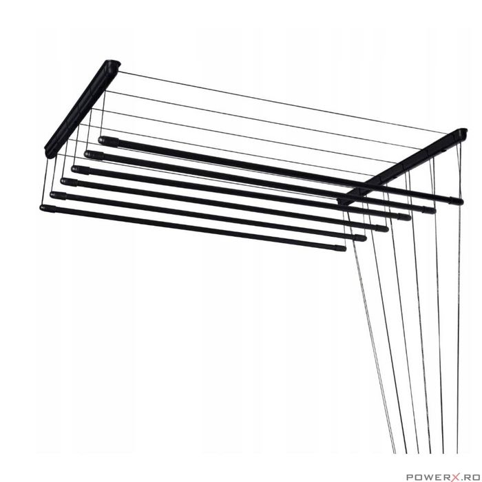 Uscator rufe de tavan, 6x80 cm, negru, Sepio