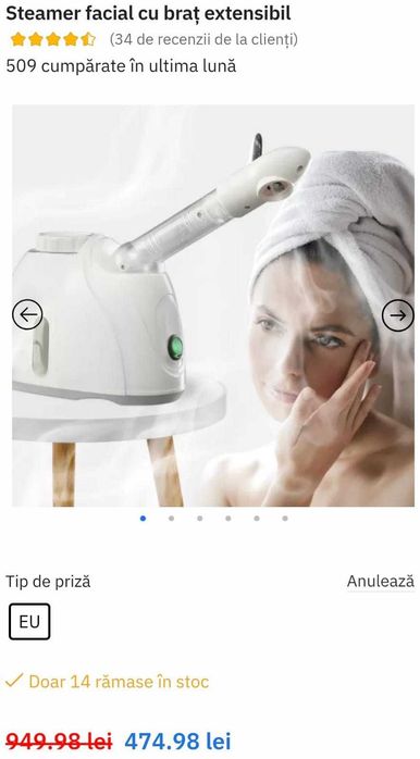 Aparat de saună facială cu aburi, modelul Kingdom K-33S Home Use Face Steamer