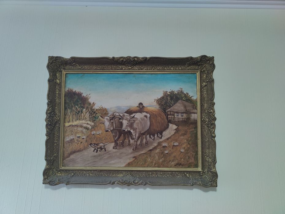 Tablou vechi pictat in ulei