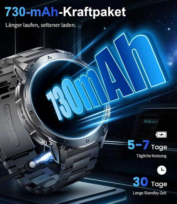 Здрав мъжки първокласен смарт часовник.