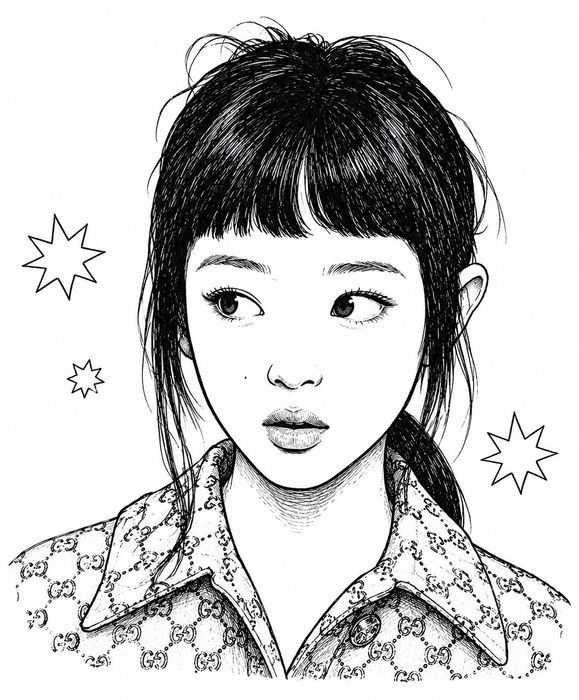 Portret Digital dupa Poza | Ilustratie Black and White | Cadou Cuplu sau Familie