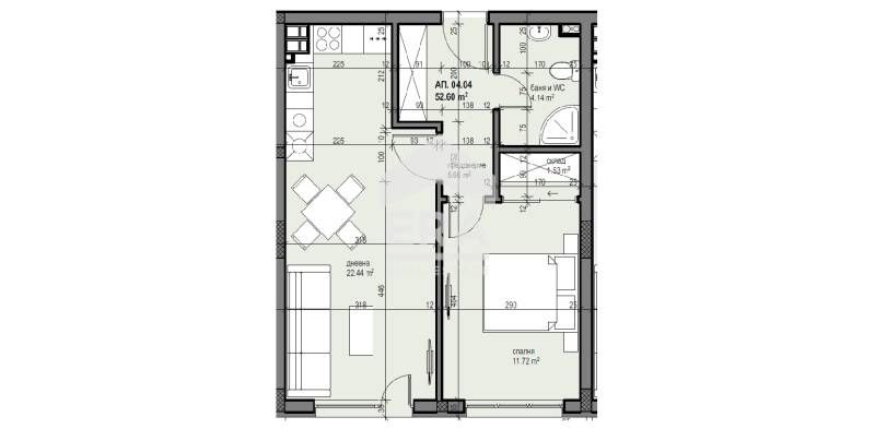 Продава се Двустаен апартамент в Банкя - 59 кв.м за 2458 €/кв.м - Снимка #2