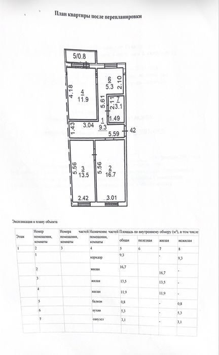 Продается 3 комнатная квартира