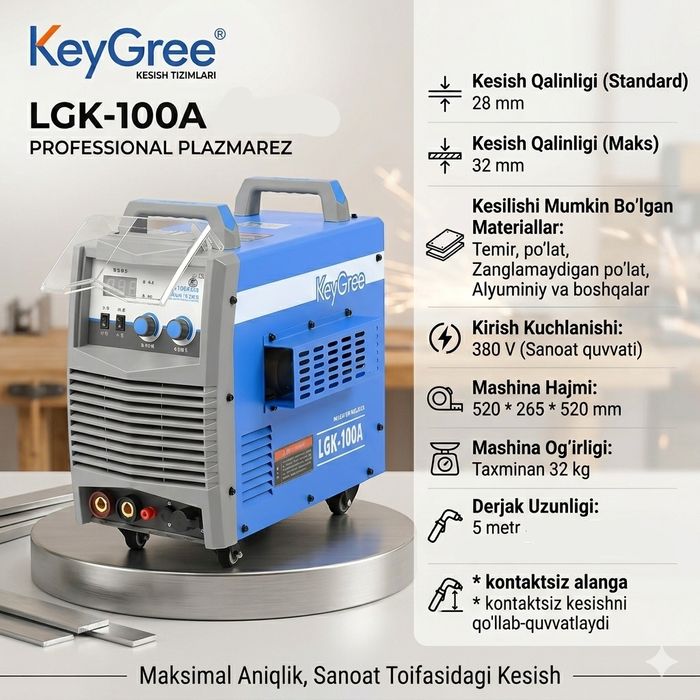 Keygree LGK-100A plazmarez kompressorli, svarkali 32mm
