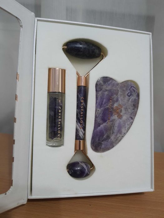 Set beauty piatra masaj facial Crystallove-Amethyst