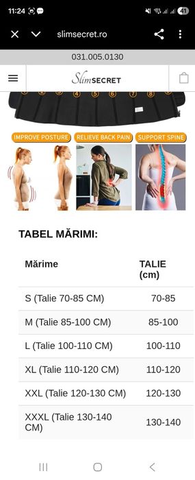 Centură slăbit Slim Secret nouă M