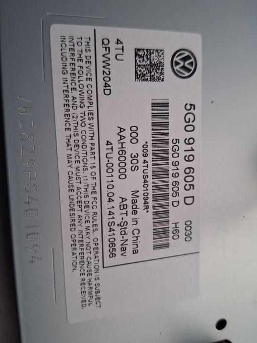 Display Navigație Vw Golf 7 an 2014, 5G0919605D,,5G0035846A