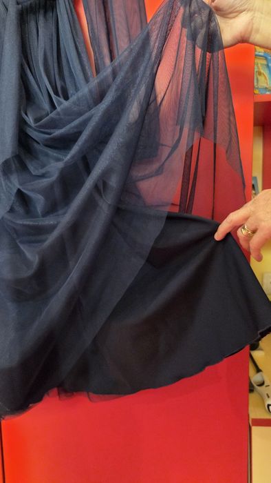 Rochie ocazie bleumarin din tul si voal
