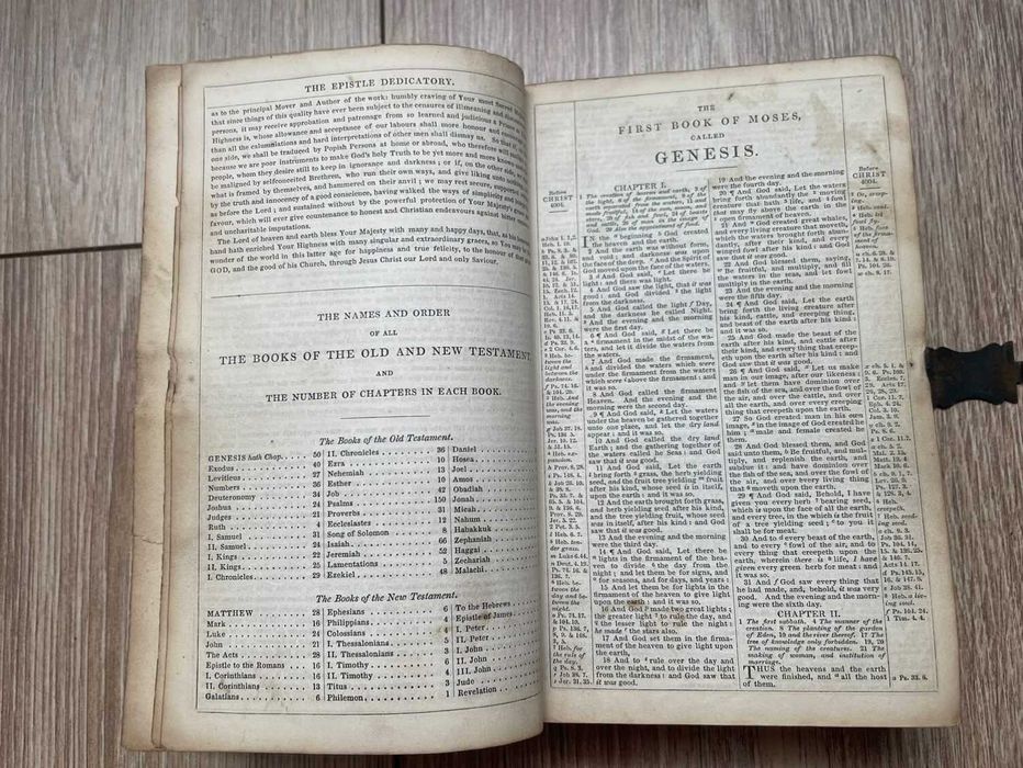 Biblia / Biblie veche,1848, engleza, 17x11x3 cm, coperta piele, incuietoare