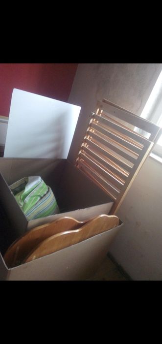 Pat Patut bebe bebelus 60x120 lemn alb sau maro demontat pt transport