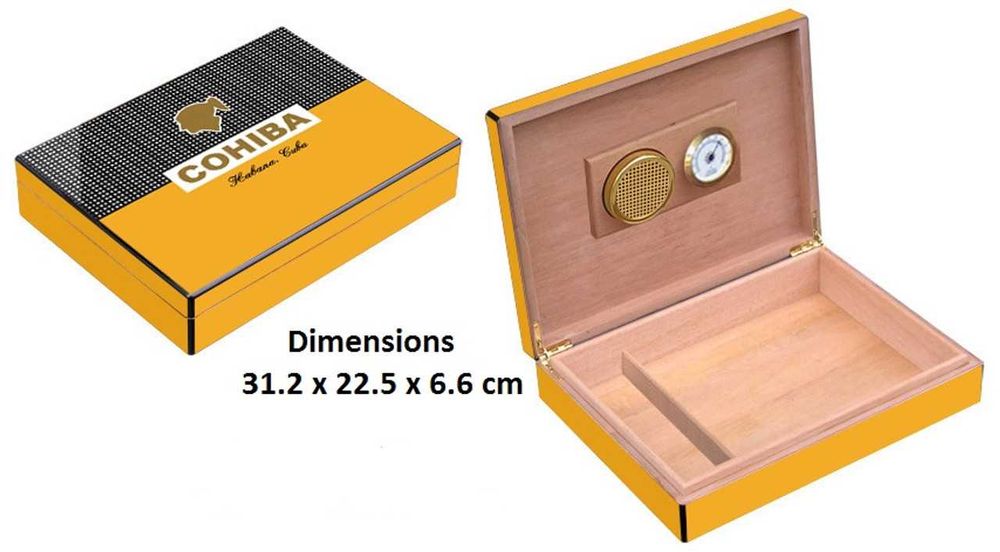 Малък хумидор за 25-30 пури със овлажнител и хидрометър