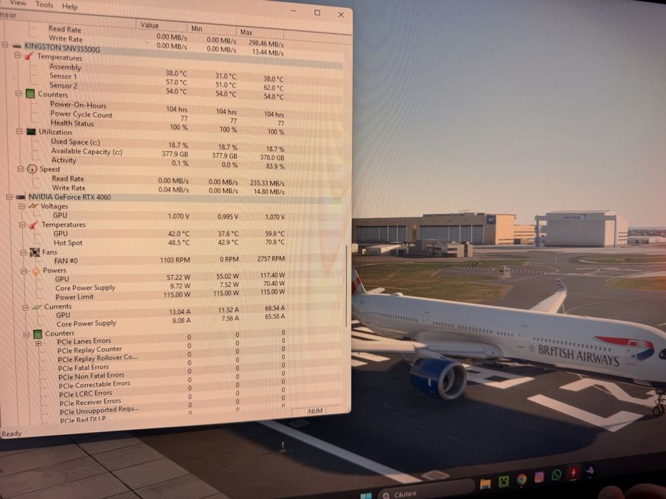 Vând placă video GeForce RTX™ 4060 GAMING OC 8GB – stare excelentă!