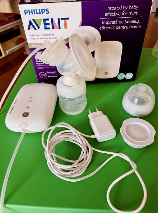 Акумулаторна помпа за кърма Avent Natural Motion Premium, хладилна чанта Avent, ръчна помпа Avent