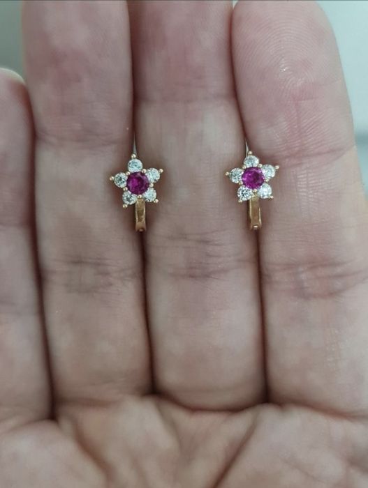 Новые детские золотые серьги