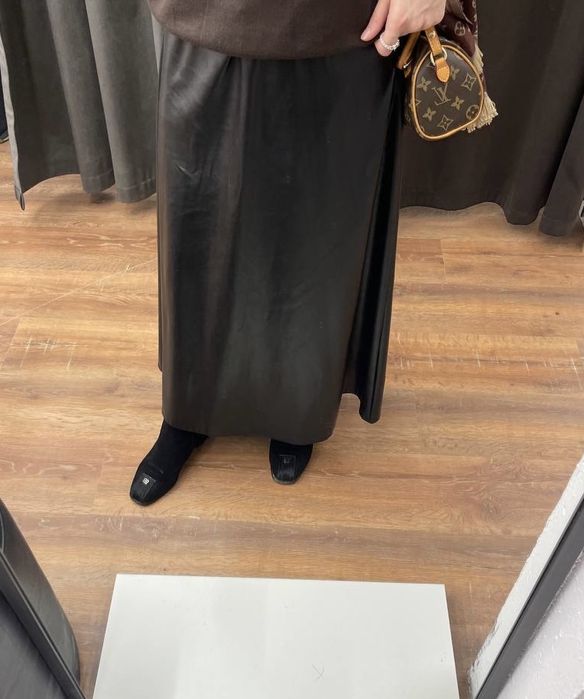 Кожаная Юбка черная