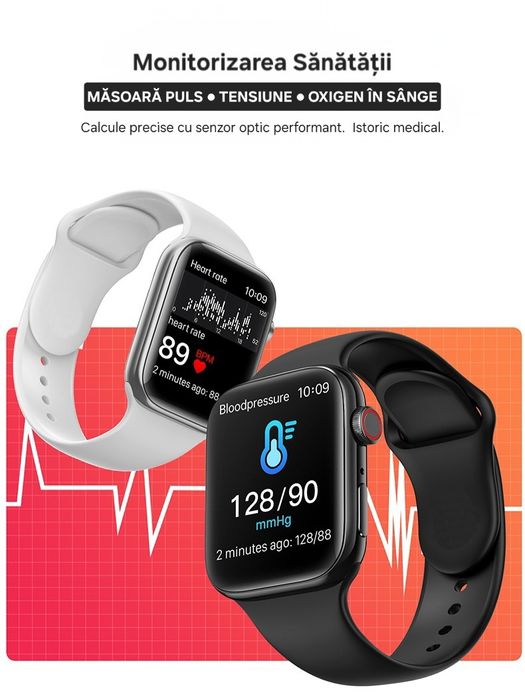 Ceas Smart. Apel vocal/Mesaje/Notificări/Muzică pe ceas. Multe culori.