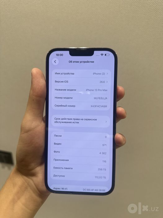 Iphone 13 pro max sotiladi 82% 256 tali