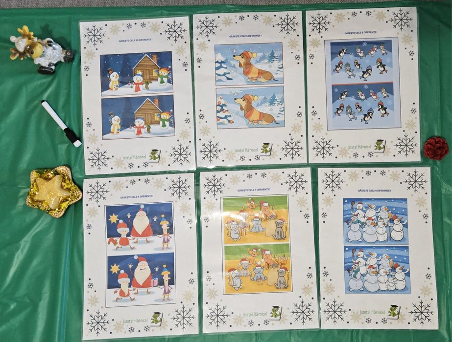Vand 6 fise Gaseste diferentele, laminate, reutilizabile