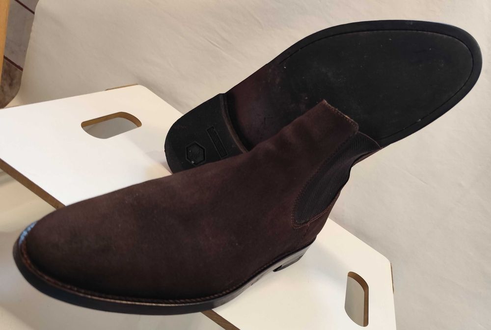 Ghete chelsea plain toe 43 43.5 GANT piele naturala moale maro cafeniu