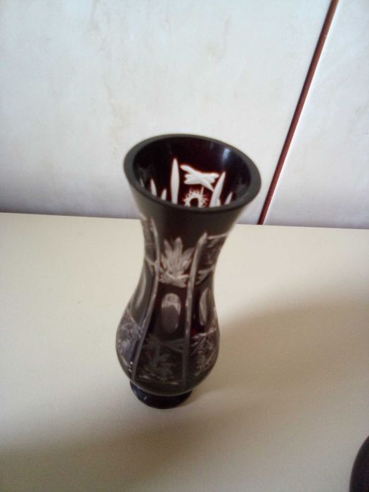 Vand set vaze cristal rosu
