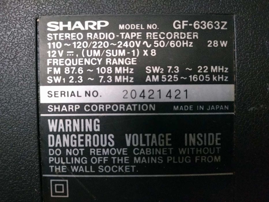 Sharp GF-6363 Радиокасетофон