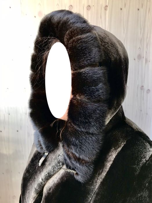 Шуба цигейковая, с норкой