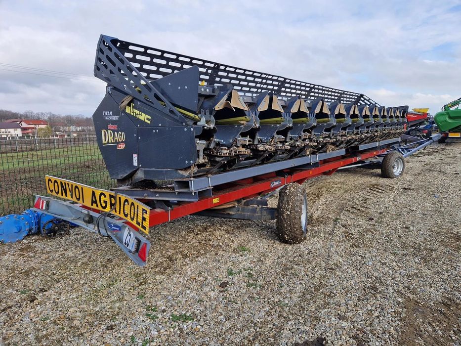 Olimac DRAGO GT 12 RANDURI HEADER PORUMB CU CARUCIOR TRANSPORT COCHET 4WD 9.15M