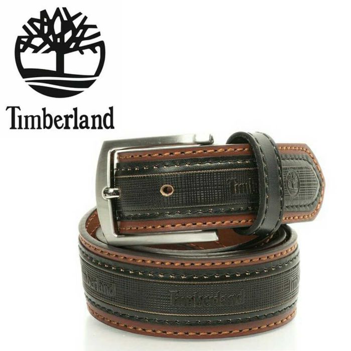 TIMBERLAND – Мъжки кожен колан в кафяво и черно размер: M нов с кутия