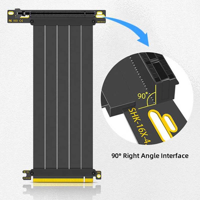 Кабел extender/удължител PCI-E 4.0 16x вертикален монтаж на видеокарта