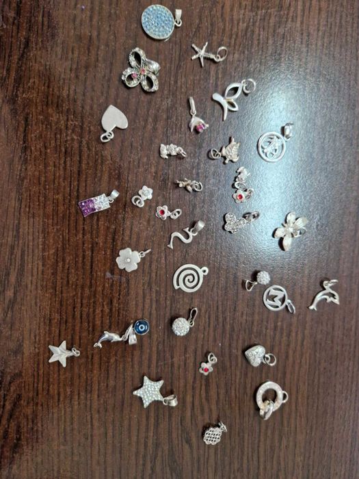 32 pandantive argint 925, noi/marcate, ideal martisoare