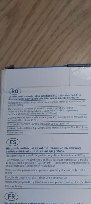 Cantar bucătărie cu analizator nutrițional