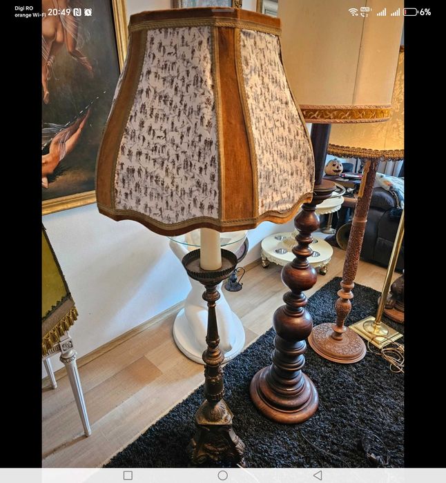 Veioze lampadare mari lemn metal