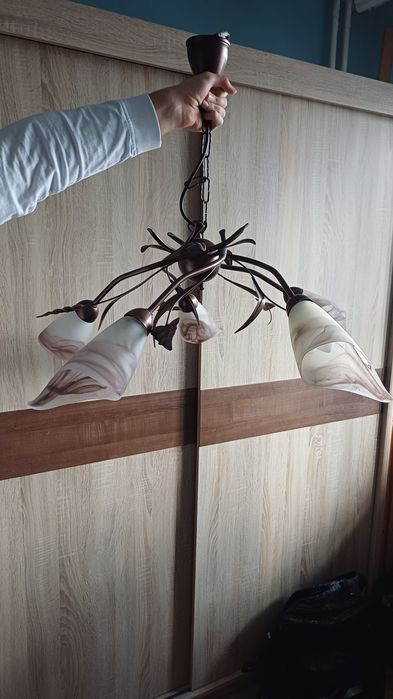 Флорален полилей SIGMA Lighting – ковано желязо и стъкло