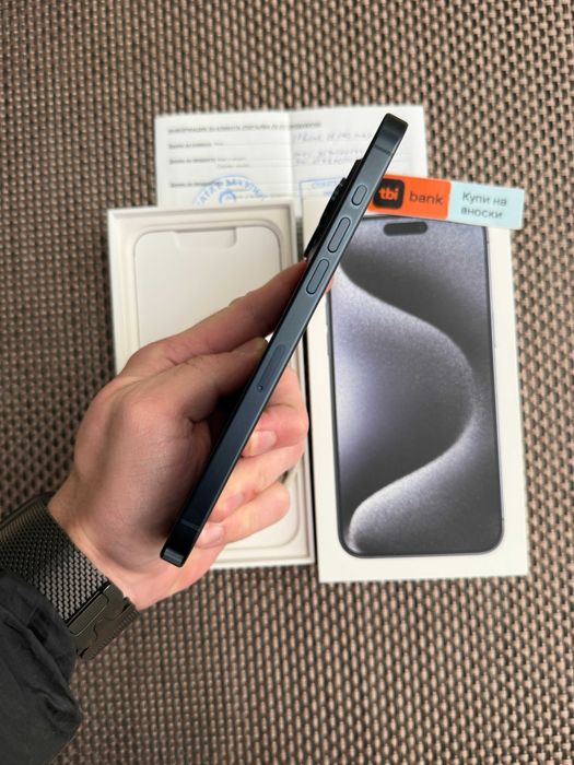 КАТО НОВ! iPhone 15Pro MAX Лизинг от 50лв/м blue Titanium 256 син ГАР