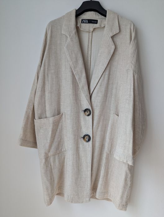 ZARA Sacou Oversized in, bumbac, vâscoză  L