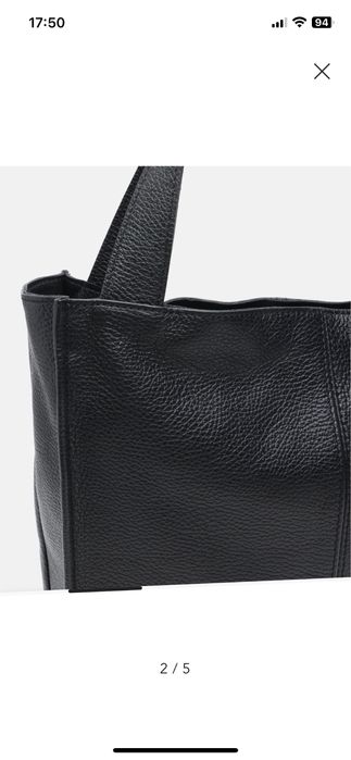 Чанта, цвят-черен, естествена кожа, без етикет