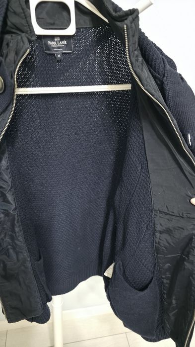 Cardigan/jacheta tricotata barbati, 50% lana, bleumarin Park Lane, M