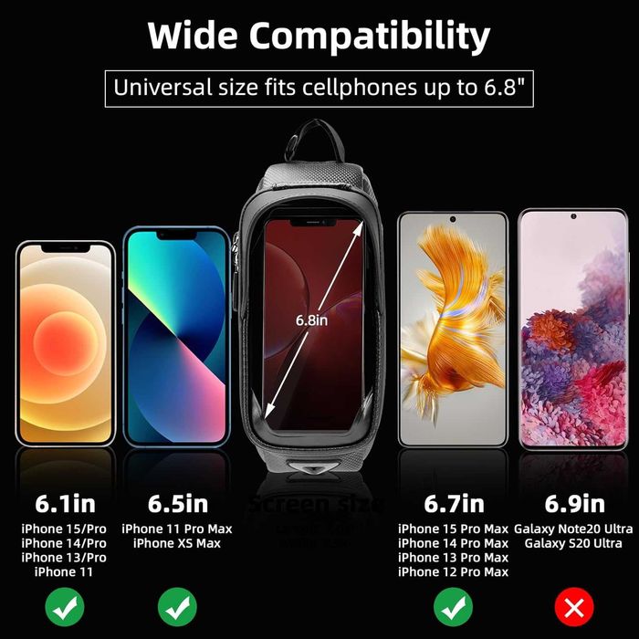 Чанта за велосипед ROCKBROS за телефон, водоустойчива,с твърда обвивка