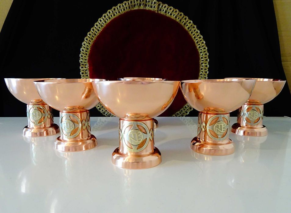 Меден бокал,медна чаша за вино,шампанско.