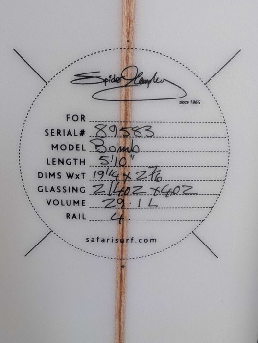 Чисто нова сърф дъска Safari Surfboards Spider Bomb 5'10" (29.1L)